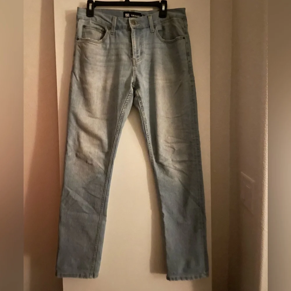 RSQ Cotton Denim Slim Straight Jeans Light Wash Soft 30x32